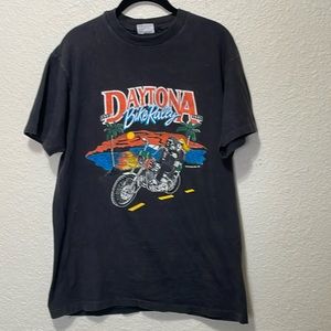 Vintage Daytona Bike Rally Men's Black Tee. 50th Anniversary. Size L.